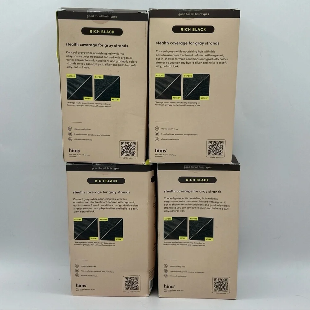 4X Hims Under Cover Hair Color & Conditioner Rich Black 5 fl oz New